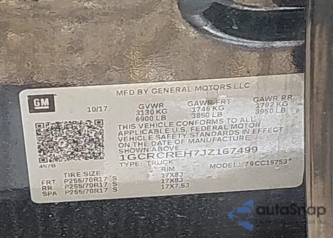 2018 Chevrolet Silverado 1500 1Lt z USA, uszkodzony, nr VIN 1GCRCREH7JZ167499